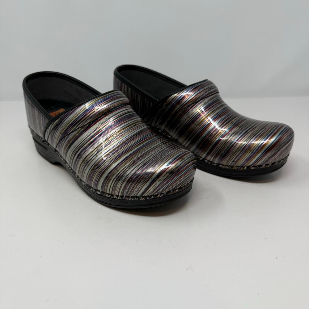 Dansko Professional XP Clogs Women's 39 Patent Leather Multicolored Stripe - Picture 11 of 14